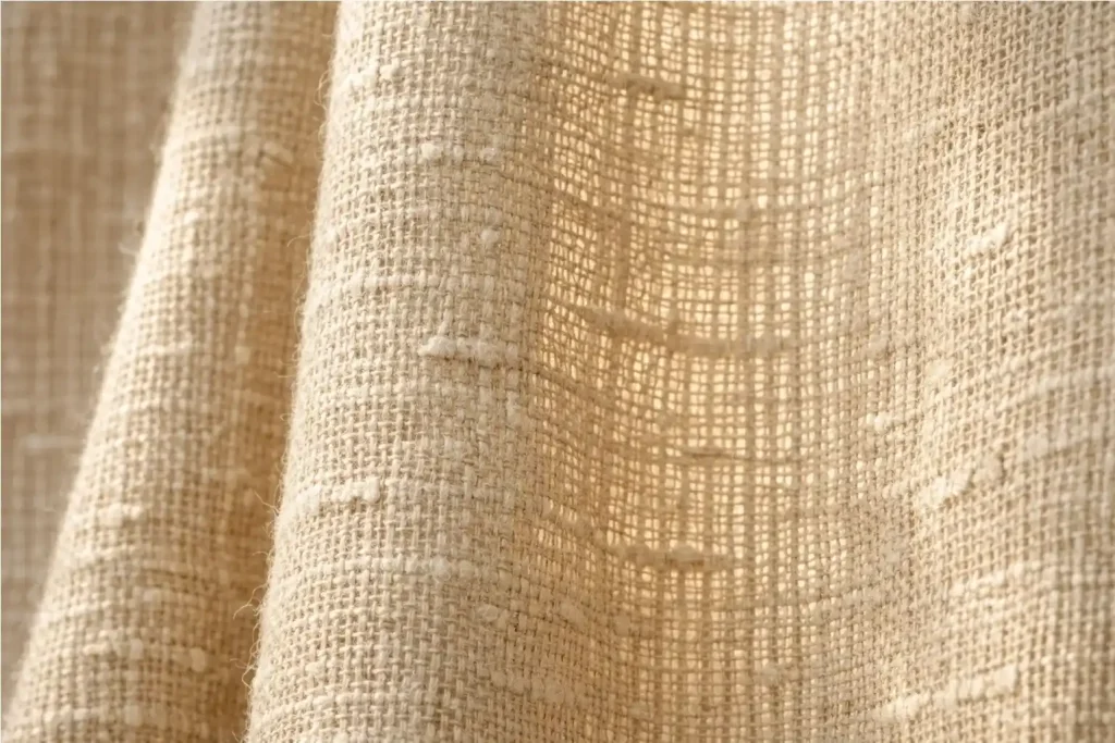 Natural linen fabrics for curtains