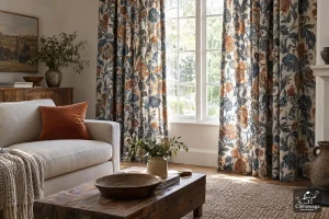 Patterned curtains as a focal point